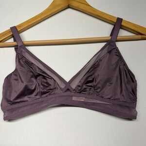 Victoria's Secret‎ Satin Mesh Bralette Wireless Mauve Triangle Bra S Plum